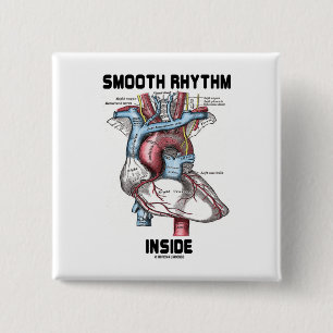 Smooth Rhythm Inside (Medical Anatomical Heart) 2 Inch Square Button