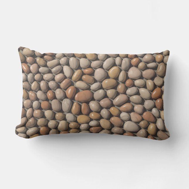 Smooth Riverbed Pebbles Lumbar Pillow (Front)