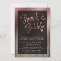 Smooth Rose Gold Barn Wood Brunch & Bubbly
