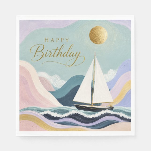 Smooth Sailing into Another Year Napkin (Front)