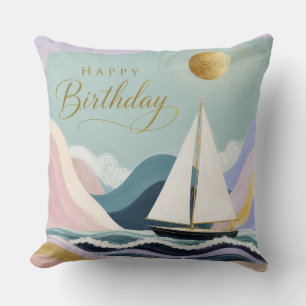 Smooth Sailing into Another Year Throw Pillow