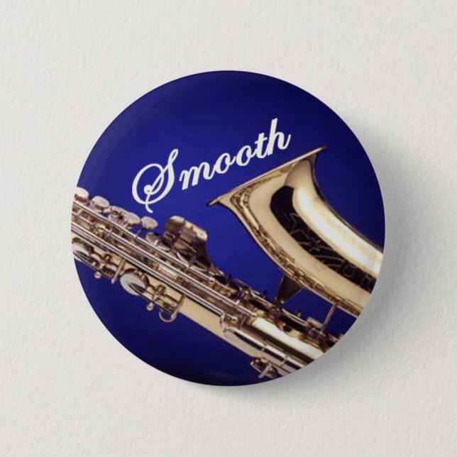 Smooth Saxophone 2 Inch Round Button (Front)
