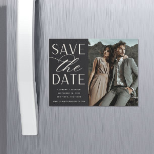 Smooth Script   Photo Save the Date Magnet