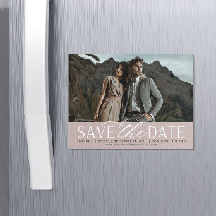 Smooth Script   Photo Save the Date Magnet