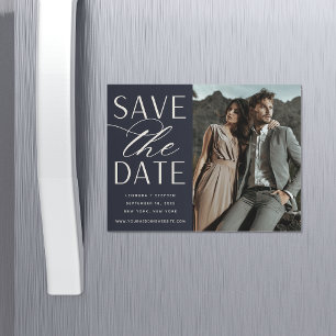 Smooth Script   Photo Save the Date Magnet