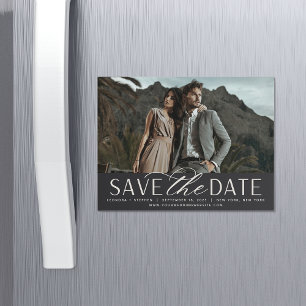 Smooth Script   Photo Save the Date Magnet