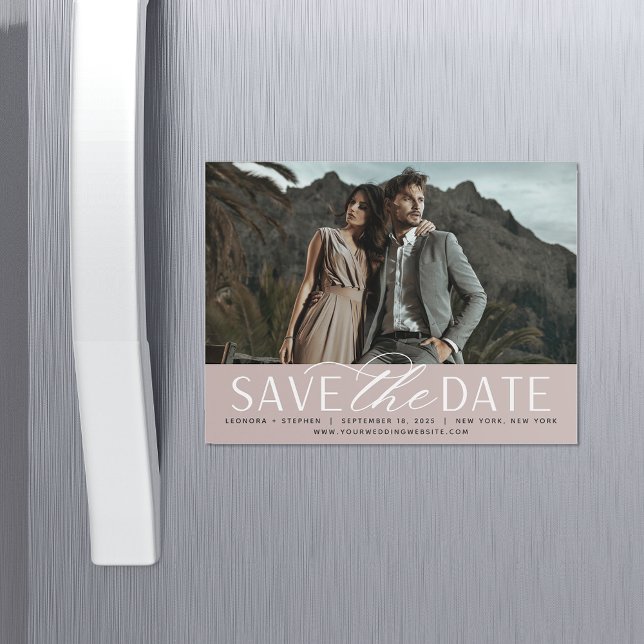 Smooth Script | Photo Save the Date Magnet (Creator Uploaded)