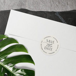 Smooth Script   Save the Date Return Address Classic Round Sticker