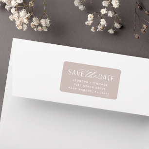 Smooth Script Save the Date Return Address Label