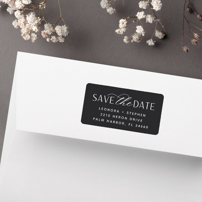 Smooth Script | Save the Date Return Address Label (Creator Uploaded)