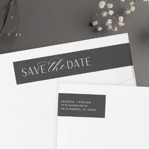Smooth Script   Save the Date Return Address Wrap Around Label