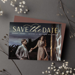 Smooth Script   Single Photo Wedding Save the Date