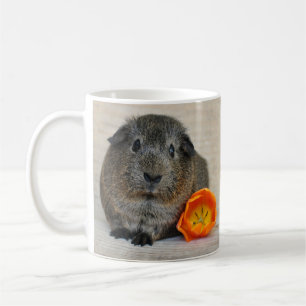 Smooth, Shorthair, Agouti Guinea Pig and Poppy Coffee Mug