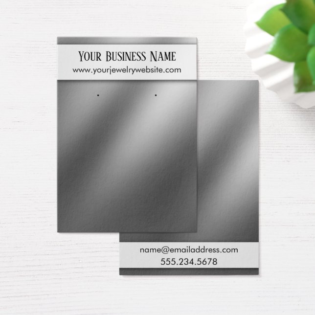 Smooth Silver Ombre Earring Holder Display Cards (Desk)