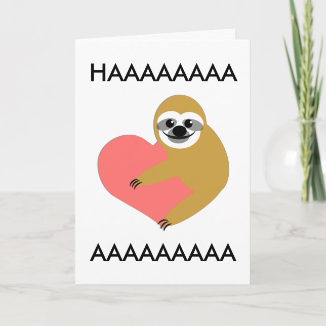 Smooth Sloth Valentine's Day II Holiday Card (Front)