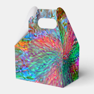 Smooth spiral in overlapping showy coloured spots favor box