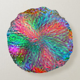 Smooth spiral in overlapping showy coloured spots round pillow
