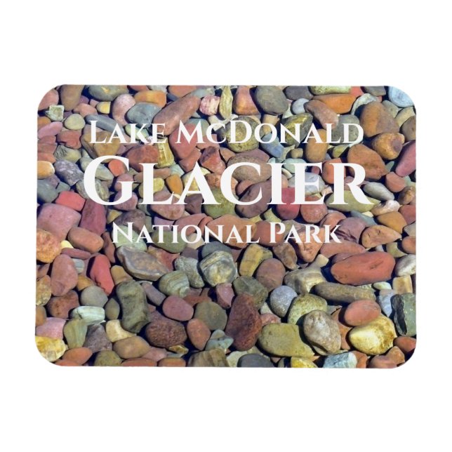 Smooth Stones in Water Lake McDonald, Glacier NP Magnet (Horizontal)