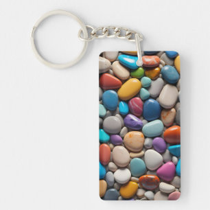 Smooth Stones Rectangle Keychain