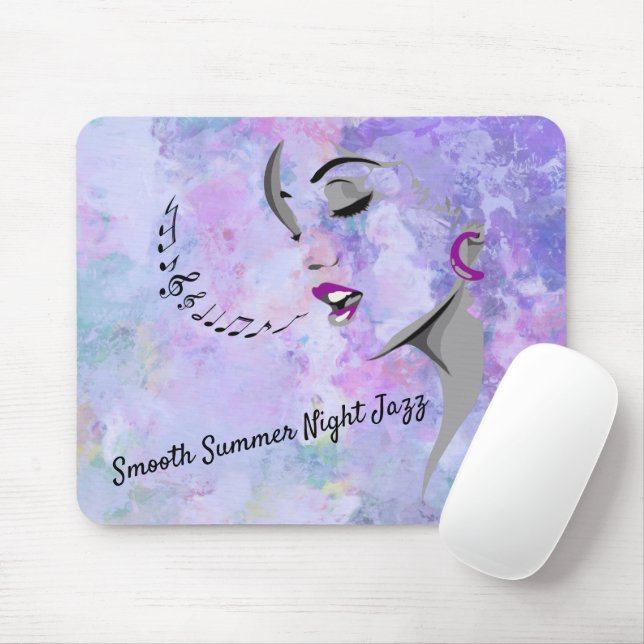 Smooth Summer Night Jazz Abstract Lavender Mouse Pad (With Mouse)