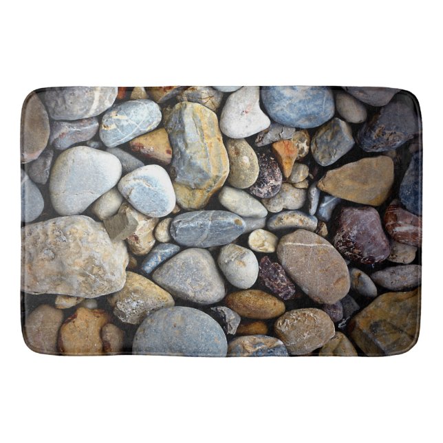 SMOOTH WASHED RIVER ROCKS BATH MAT (Front)