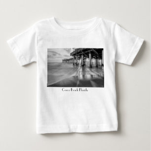 Smooth Waves At Cocoa Pier Grayscale Baby T-Shirt