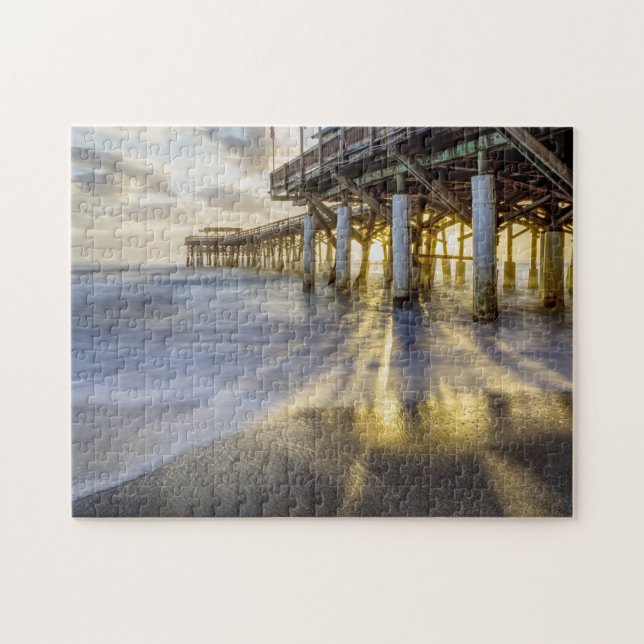 Smooth Waves At Cocoa Pier Jigsaw Puzzle (Horizontal)