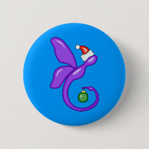 Smooth Xmas Dragonfly 2 Inch Round Button