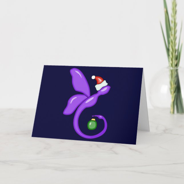 Smooth Xmas Dragonfly Holiday Card (Front)