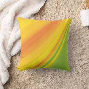 Smooth yellow green color blending background throw pillow