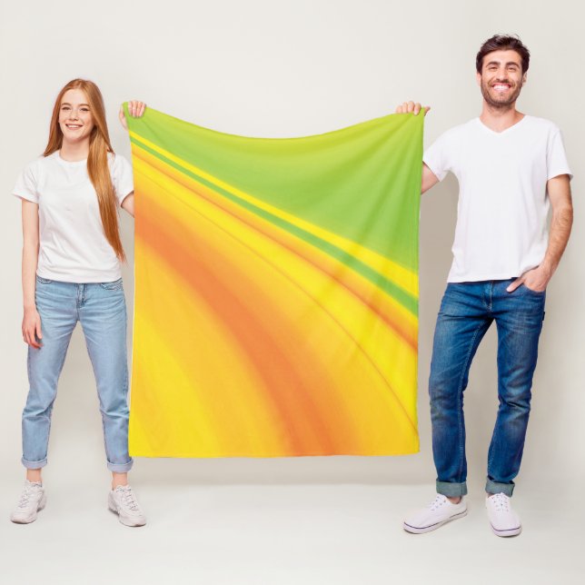 Smooth yellow green colour blending background fleece blanket (In Situ)