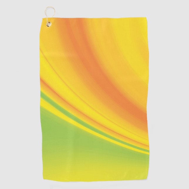 Smooth yellow green colour blending background golf towel (Front)