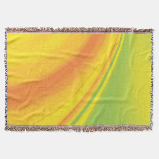 Smooth yellow green colour blending background throw blanket (Front)