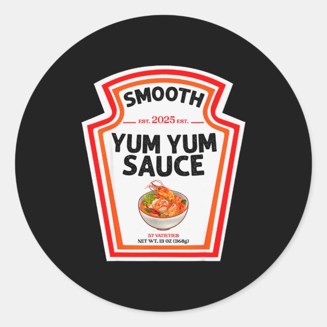 Smooth Yum Yum Sauce Condiment Costume Matching  Classic Round Sticker (Front)