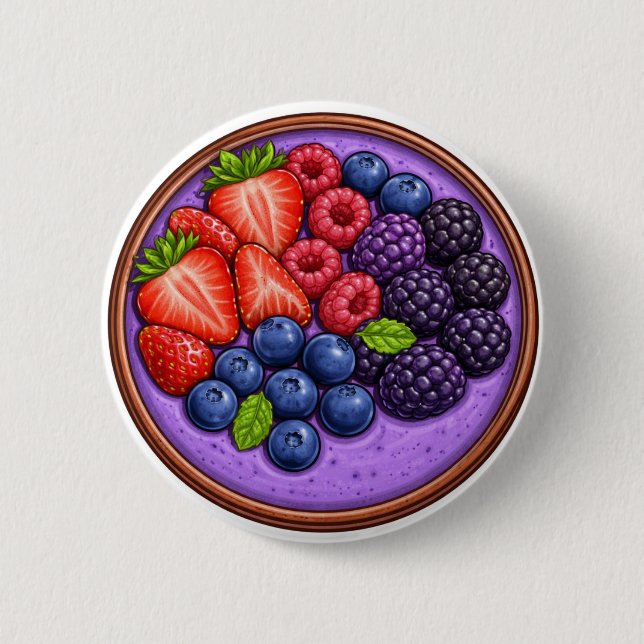 Smoothie Bowl 2 Inch Round Button (Front)