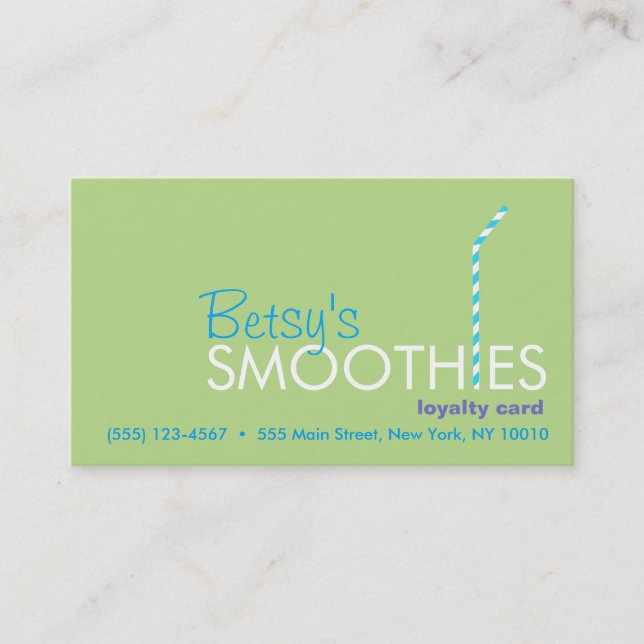 Smoothie Customer Loyalty Reward Card (Front)