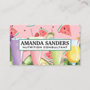 Smoothie Drinks   Vegetables and Fruit Business Card