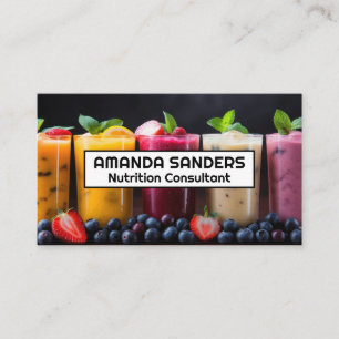 Smoothie Glasses   Fruits  Business Card