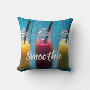 Smoothie juice drink mango orange kiwi gift throw pillow