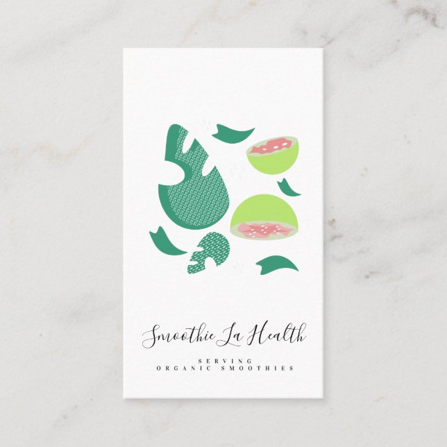 Smoothie Milk Shake Fruit Guava Pattern Business Card (Front)