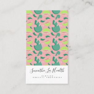 Smoothie Milk Shake Fruit Guava Pink Pattern Business Card
