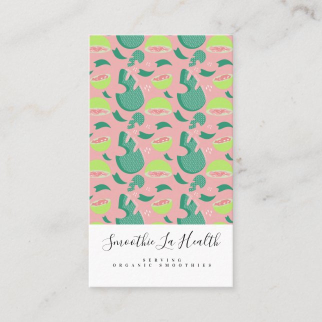 Smoothie Milk Shake Fruit Guava Pink Pattern Business Card (Front)