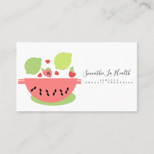 Smoothie Milk Shake Fruit Lemon Mix Pink Green Business Card