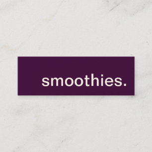 smoothies. carte perforée de fidélité