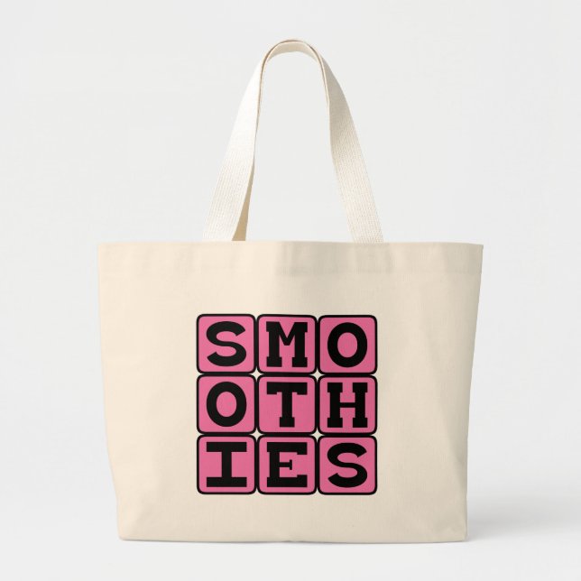 Smoothies, Healthy Fruit Drinks Large Tote Bag (Front)