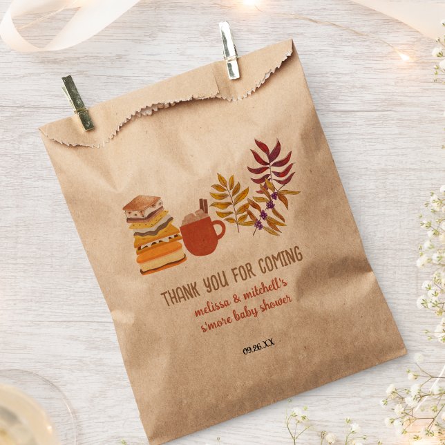 S'more Baby Shower campfire fall leaves thank you  Favour Bag (Creator Uploaded)