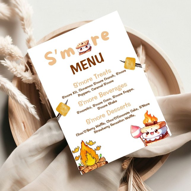 S'more Bar Menu Smore Bar S'mores Station Out (Créateur téléchargé)