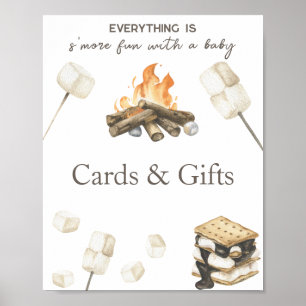 S'more Bonfire Baby Shower Cards and gifts Poster