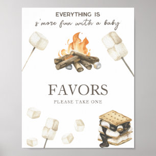 S'more bonfire baby shower - Favours Poster