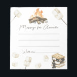S'more Campfire 1st Birthday Time capsule message  Notepad<br><div class="desc">Watercolor a bonfire,  marshmallows on sticks,  cookie sandwich. Campfire in the woods.</div>